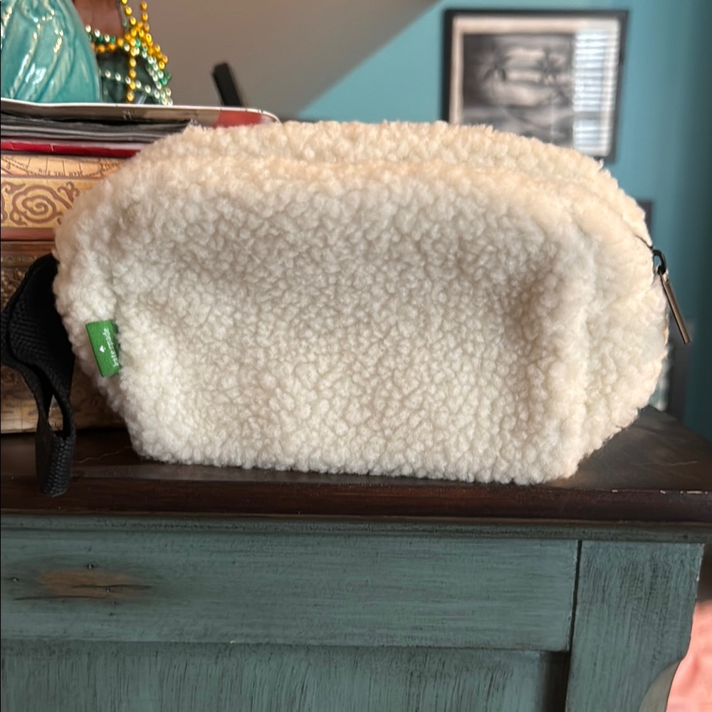 Kate Spade Bag Sherpa Plush Texture and Zipper Closure